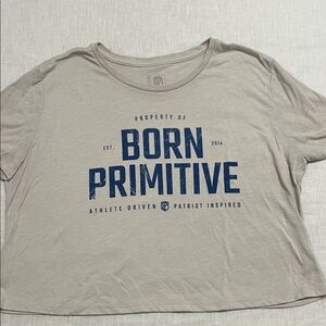 Born Primitive Tan Tee with Navy Graphic